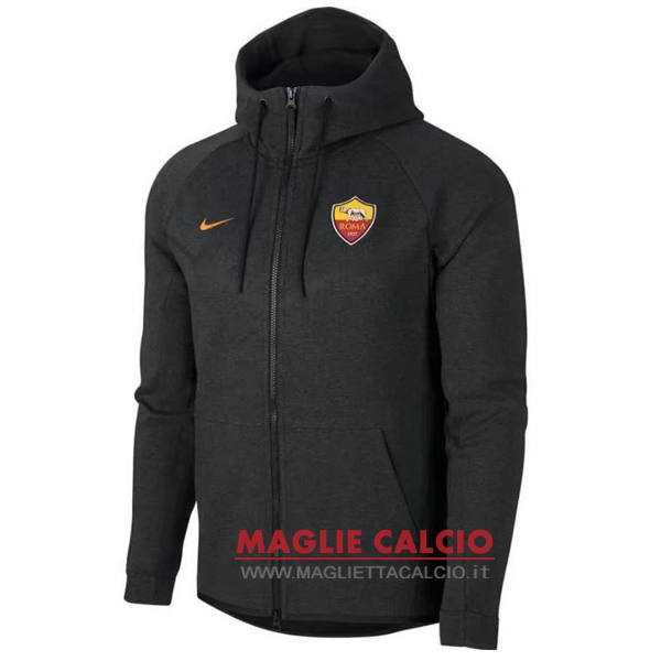 nuova as roma grigio navy felpa cappuccio giacca 2017-2018