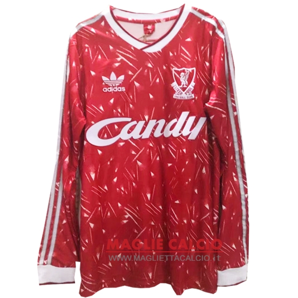 nuova prima divisione magliette manica lunga liverpool retro 1989-1991