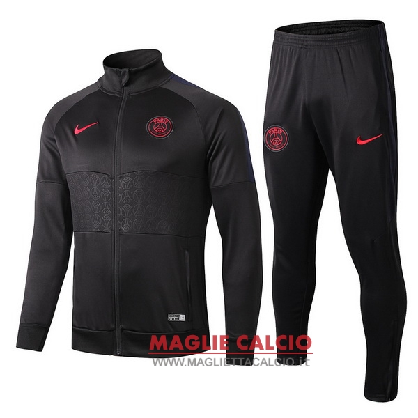 nuova paris saint germain insieme completo rosso nero giacca 2019-2020