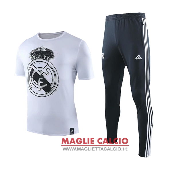 nuova formazione set completo divisione magliette real madrid 2019-2020 bianco blu