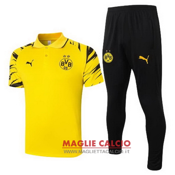 Polo set completo maglia borussia dortmund 2020-2021 giallo nero