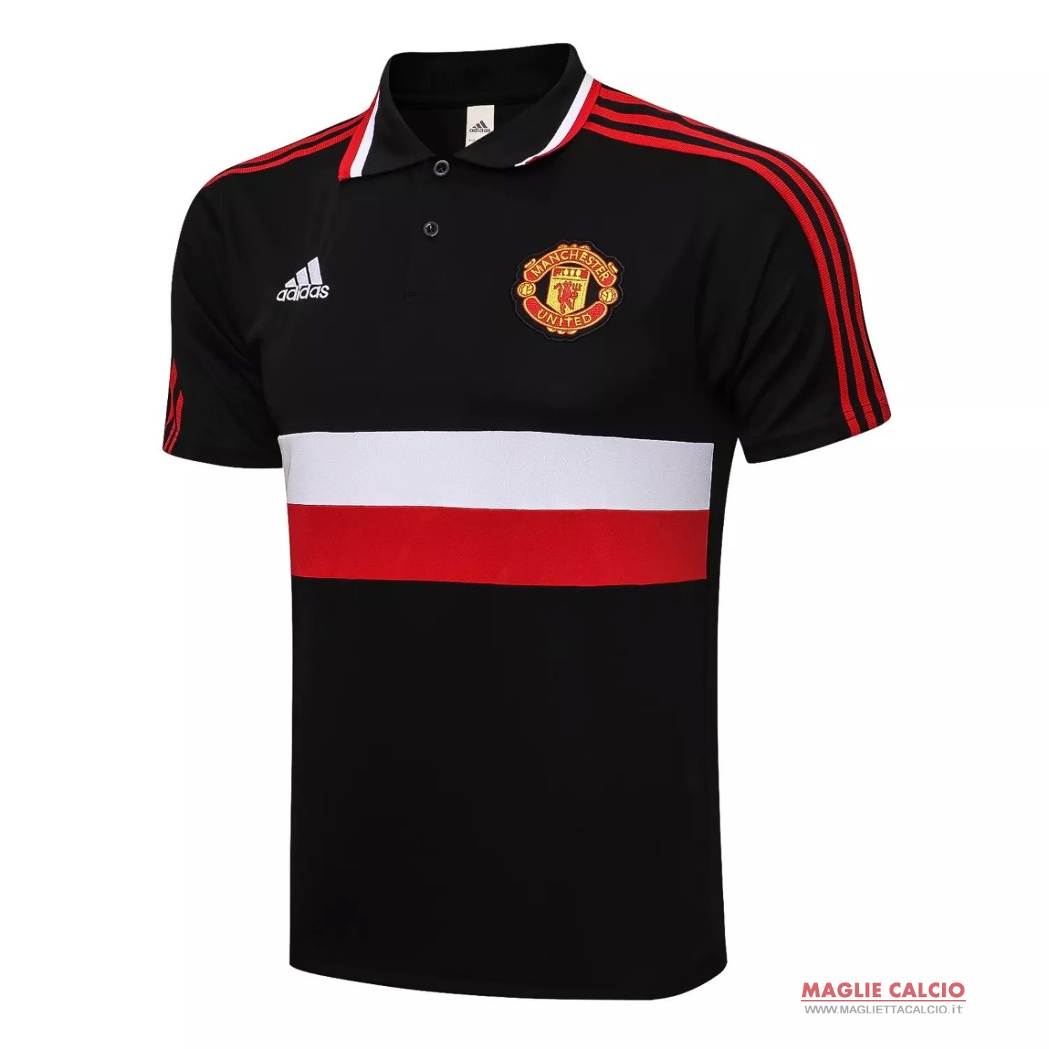 manchester united Nero Bianco rosso magliette polo nuova 2021-2022