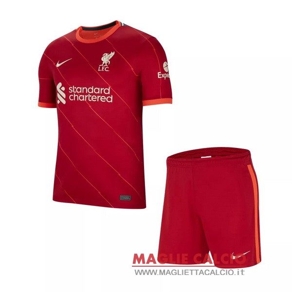 nuova prima magliette liverpool set completo bambino 2021-2022