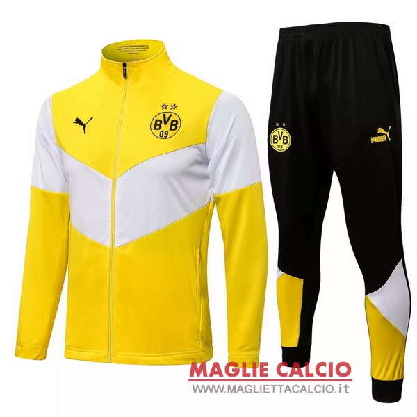 nuova borussia dortmund insieme completo giallo bianco nero giacca 2021-2022