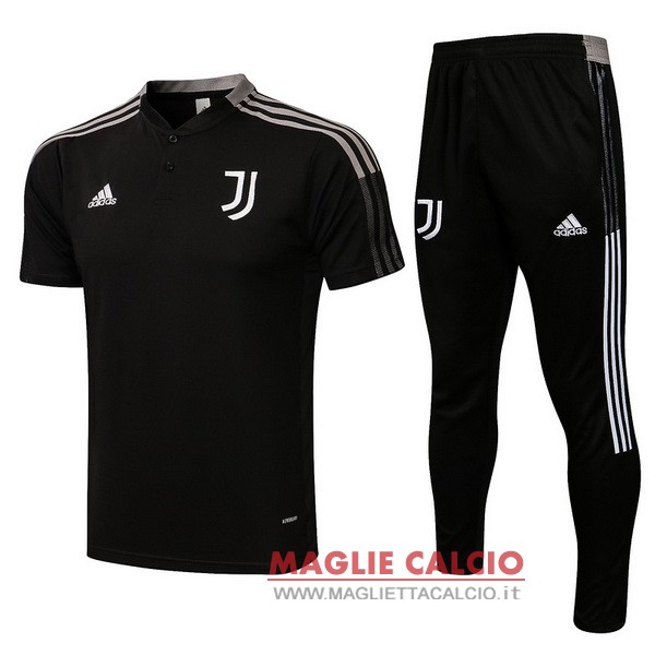 polo set completo maglia juventus 2021-2022 nero