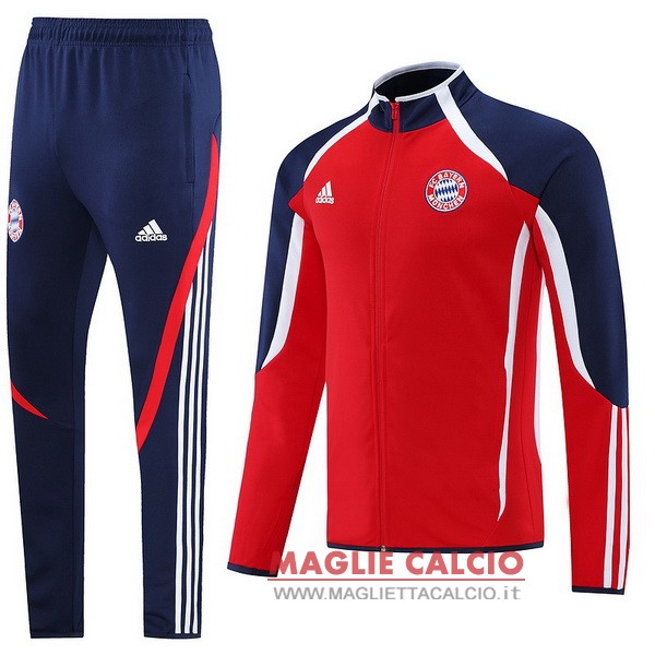 nuova bayern monaco insieme completo blu navy rosso bianco giacca 2021-2022