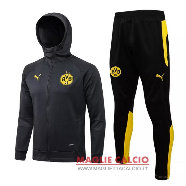 nuova borussia dortmund insieme completo grigio giallo giacca 2021-2022