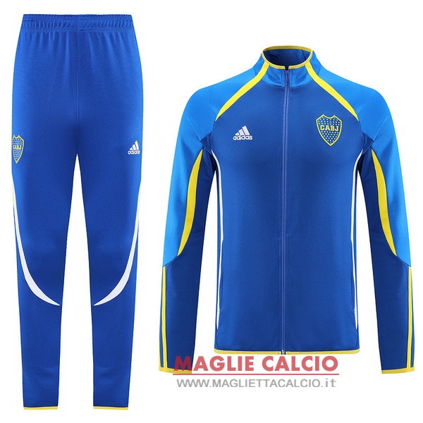 nuova boca juniors insieme completo blu bianco giallo giacca 2021-2022