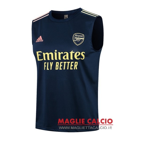 nuova formazione senza maniche magliette arsenal 2021-2022 blu navy