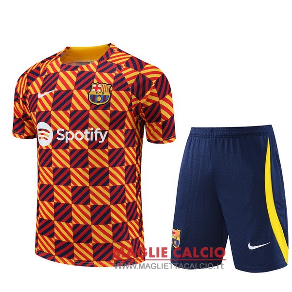 nuova set completo formazione divisione magliette barcelona 2023-2024 arancione blu