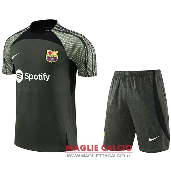 nuova set completo formazione divisione magliette barcelona 2023-2024 verde navy