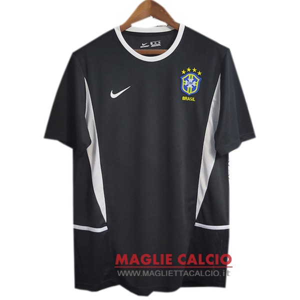 nuova portiere magliette brasile retro 2002 nero