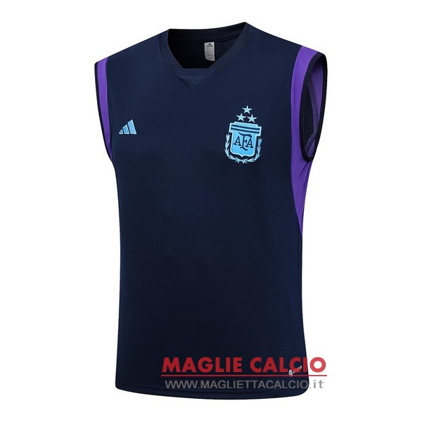 nuova formazione divisione senza maniche magliette argentina 2023 blu navy