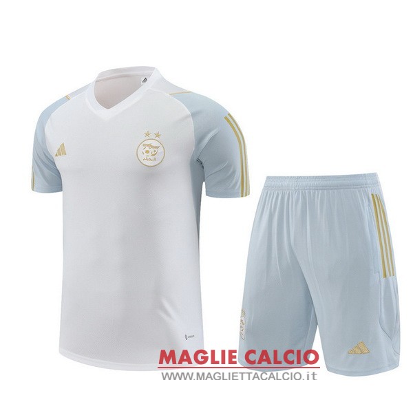 nuova formazione set completo divisione magliette algeria 2023 bianco grigio