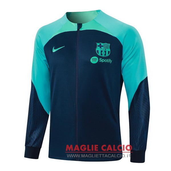 nuova barcelona blu navy I verde giacca lunga zip 2023-2024