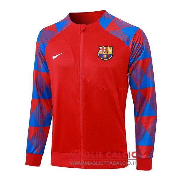 nuova barcelona insieme completo rosso blu giacca lunga zip 2023-2024