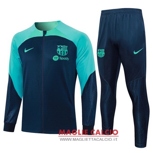 nuova barcelona insieme completo blu navy verde giacca lunga zip 2023-2024