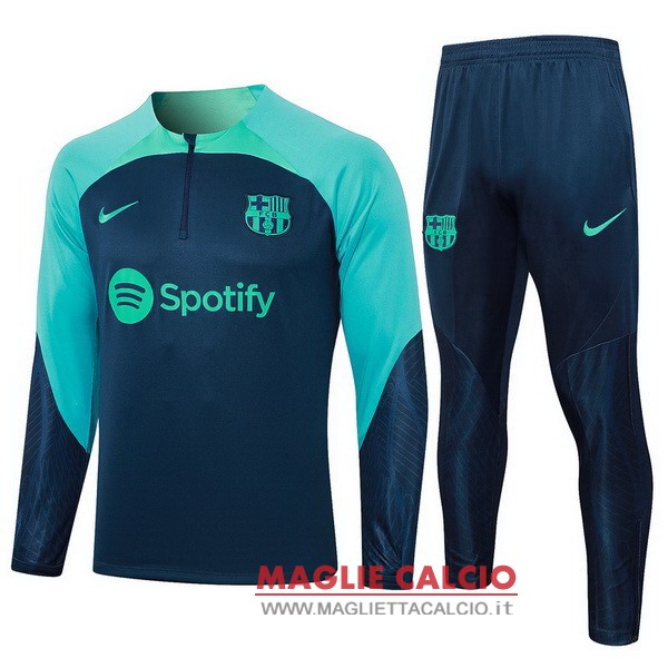 nuova barcelona insieme completo blu navy I verde giacca lunga zip 2023-2024