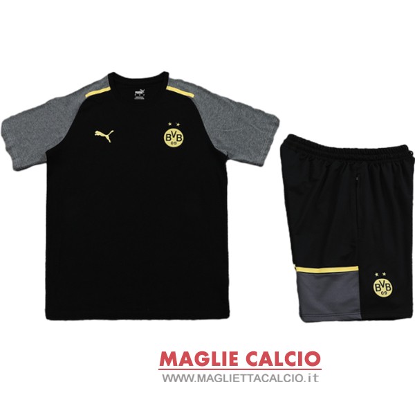 nuova formazione set completo divisione magliette borussia dortmund 2024-2025 grigio nero