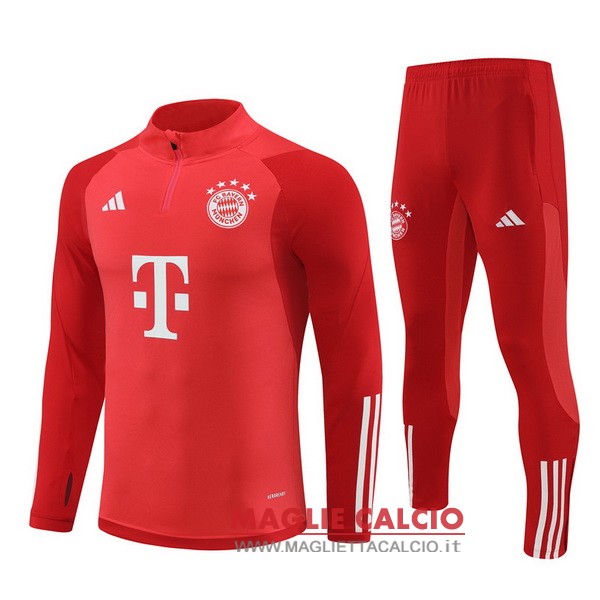 nuova bayern monaco insieme completo rosso bianco felpa da allenamento 2023-2024