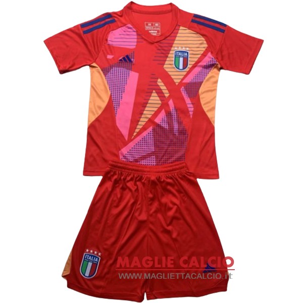 nuova portiere magliette italia set completo bambino 2024 rosso