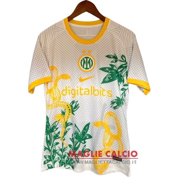 tailandia nuova speciale divisione magliette inter milan 2024-2025 bianco gialloarancione