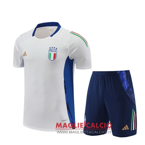 magliette italia formazione set completo 2024 bianco blu navy