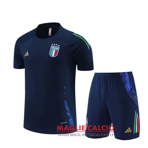 magliette italia formazione set completo 2024 blu navy