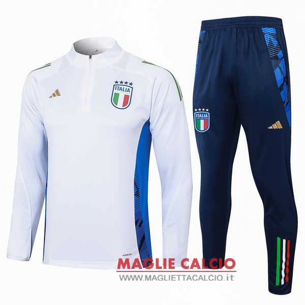nuova italia insieme completo bianco blu navy felpa da allenamento 2024