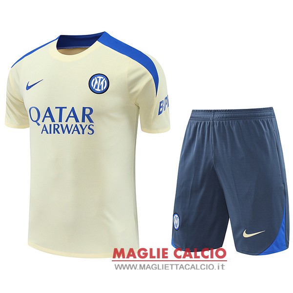 nuova magliette inter milan formazione set completo 2024-2025 giallo grigio