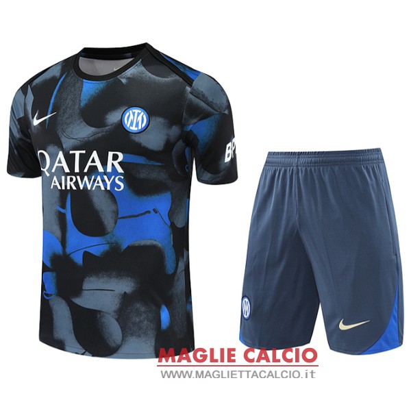 nuova magliette inter milan formazione set completo 2024-2025 blu grigio