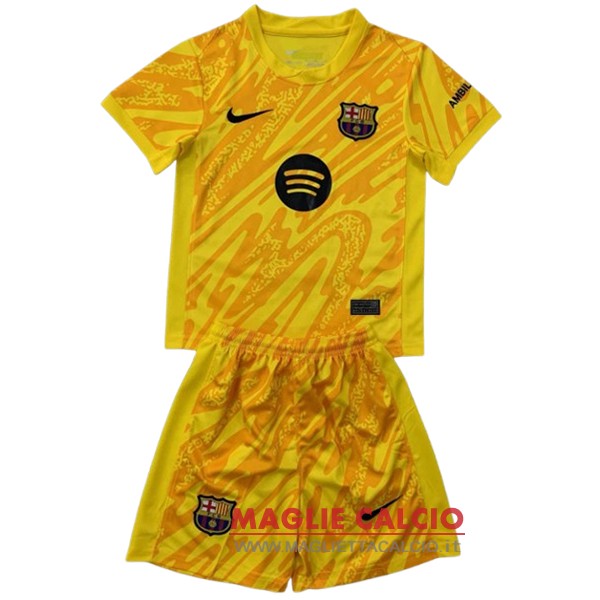 nuova portiere divisione magliette set completo uomo barcellona 2024-2025 giallo