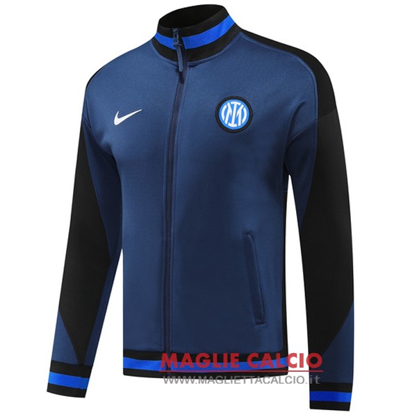 nuova inter milan blu nero giacca lunga zip 2024-2025