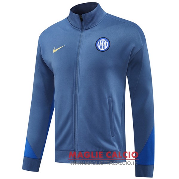 nuova inter milan grigio blu giacca lunga zip 2024-2025