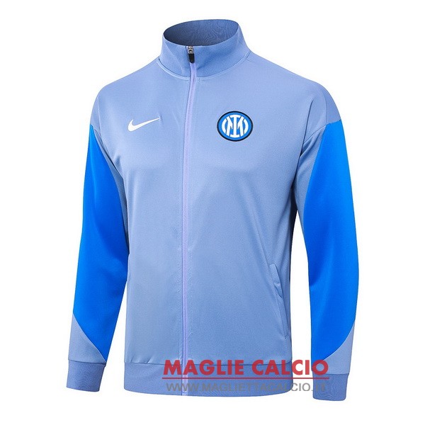 nuova inter milan grigio i blu giacca lunga zip 2024-2025