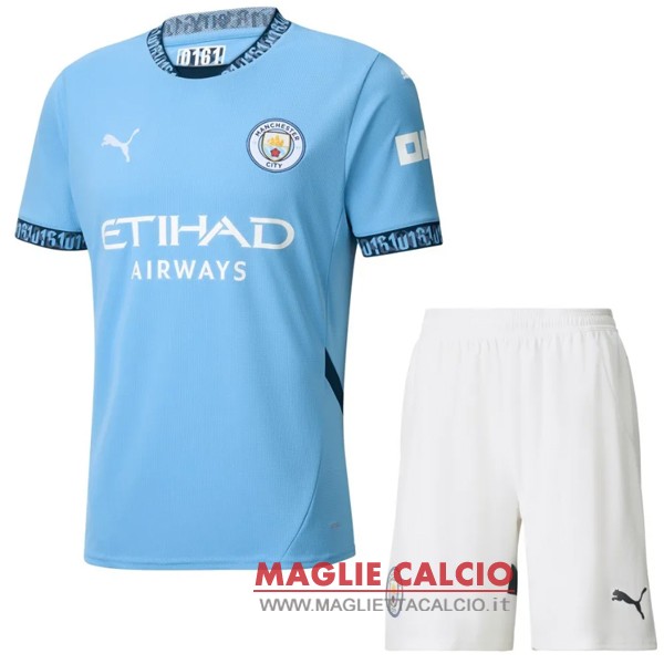 nuova prima magliette manchester city set completo bambino 2024-2025