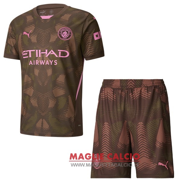 nuova portiere divisione magliette manchester city set completo uomo 2024-2025 borgogna