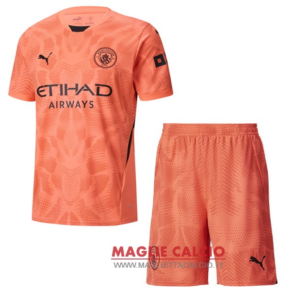 nuova portiere divisione magliette manchester city set completo uomo 2024-2025 arancione