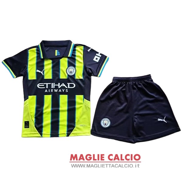 nuova seconda magliette manchester city set completo bambino 2024-2025