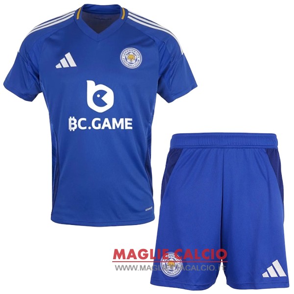 nuova prima magliette leicester city set completo bambino 2024-2025