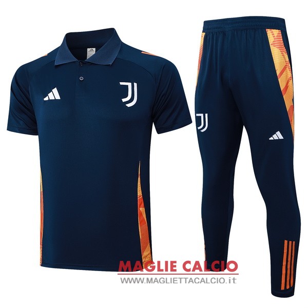 juventus blu navy magliette polo set completo nuova 2024-2025