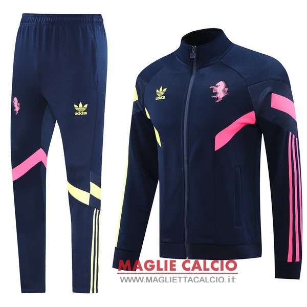 nuova juventus insieme completo blu navy rosa giacca lunga zip 2024-2025