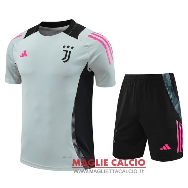 nuova formazione magliette set completo juventus 2024-2025 grigio nero