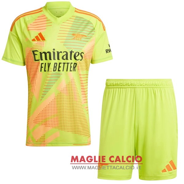 nuova divisione magliette portiere arsenal set completo uomo 2024-2025 giallo