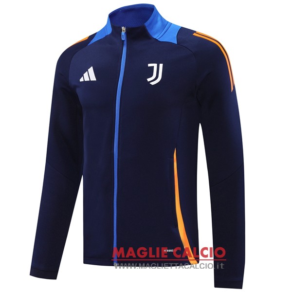 nuova juventus blu navy nero giacca lunga zip 2024-2025