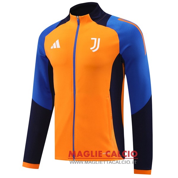 nuova juventus arancione blu giacca lunga zip 2024-2025