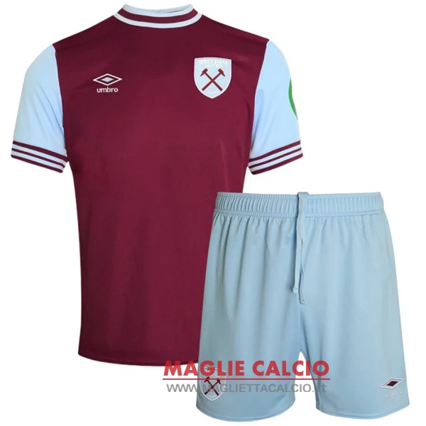 nuova prima magliette west ham set completo bambino 2024-2025