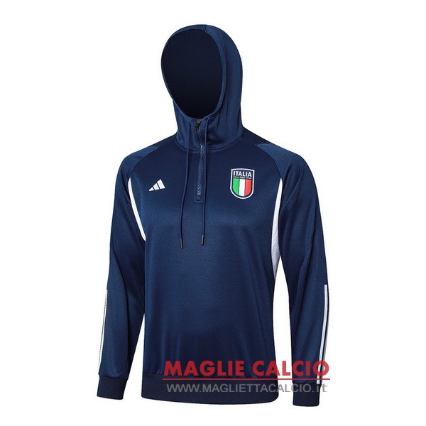 nuova italia blu navy bianco giacca felpa cappuccio 2023