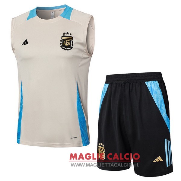 nuova formazione set completo divisione senza maniche magliette argentina 2024 giallo blu nero