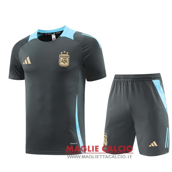 nuova formazione set completo divisione magliette argentina 2024 grigio blu